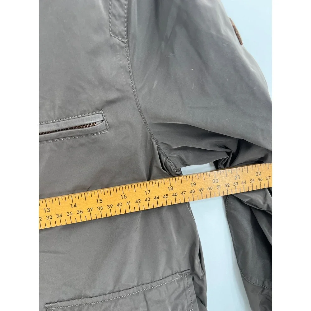 Armani Jeans Men's Bomber Jacket Size S Olive Brown Full Zip Ribbed Trim